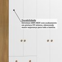 Ver imagem 5 de Guarda-Roupa Bebê 4 Portas 3 Gavetas 100% MDF 122cm Espresso Móveis Amêndoa/Branco Brilho