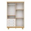 Ver imagem 4 de Guarda-Roupa Infantil 4 Portas 3 Gavetas 100% MDF 122cm Espresso Móveis Amêndoa/Branco Brilho