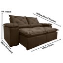 Ver imagem 6 de Sofa Reclinavel Retratil Fofinho P/ Assistir Series 2,30m Cor:Marrom