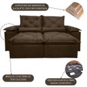 Ver imagem 3 de Sofa Reclinavel Retratil Fofinho P/ Assistir Series 2,30m Cor:Marrom