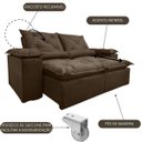 Ver imagem 2 de Sofa Reclinavel Retratil Fofinho P/ Assistir Series 2,30m Cor:Marrom