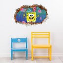 Ver imagem 1 de Adesivo Decorativo de Parede - Infantil - Parede Quebrada Bob Esponja