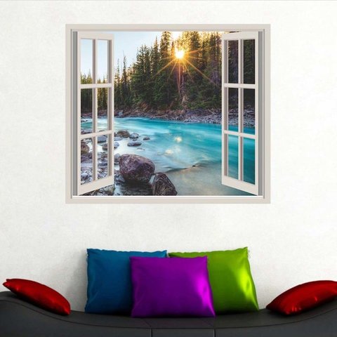 Adesivo Decorativo de Parede - Janela - Floresta 1