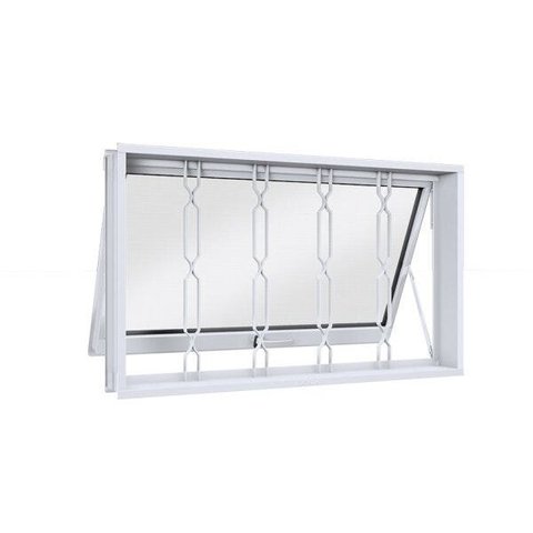 Janela Maxim-ar Aço 60x80x12cm 1 Folha com Grade Vidro Mini Boreal Facilita Lucasa