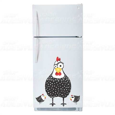 Adesivo Decorativo Geladeira Galinha Angola 1