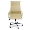 Ver imagem 5 de Kit 6 Cadeira Escritório Esteirinha Giratória Alta Ajustável - Bege
