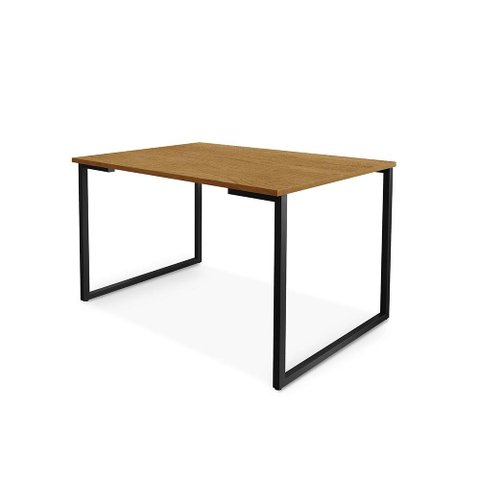 Mesa de Jantar Steel Estilo Industrial Pés de Aço 120x80cm Preto/naturale