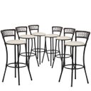 Ver imagem 1 de Kit 6 Banquetas Alta Forts Fio de Fibra Proteção UV Área Gourmet, Bar, Balcão, Área De Lazer, Cozinh