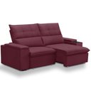 Ver imagem 5 de Sofá Retrátil Reclinável para Sala 3 Lugares 210cm Niels F04 Veludo Vermelho - Lyam Decor