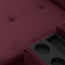 Ver imagem 2 de Sofá Retrátil Reclinável para Sala 3 Lugares 210cm Niels F04 Veludo Vermelho - Lyam Decor