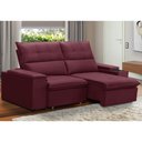 Ver imagem 1 de Sofá Retrátil Reclinável para Sala 3 Lugares 210cm Niels F04 Veludo Vermelho - Lyam Decor