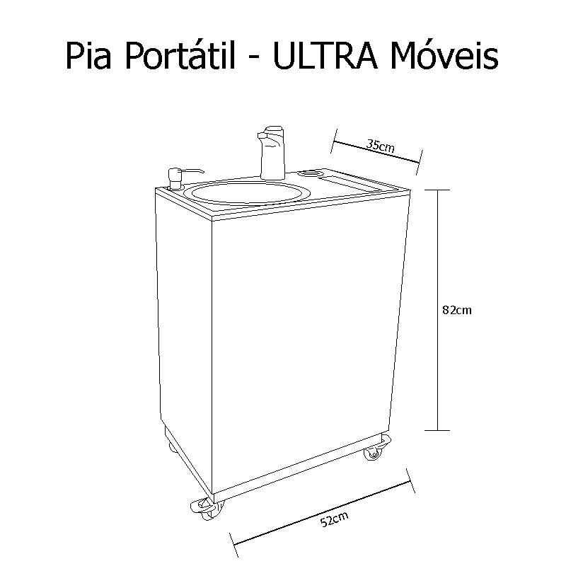 Pia Portátil para Profissionais da Saúde em Madeira Cinza - Torneira Eletrônica - Ultra Móveis - 5