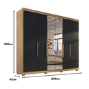 Ver imagem 7 de Guarda Roupa Casal Valencia 6 Pts 6gav C/ Esp com Pés Teka/onix
