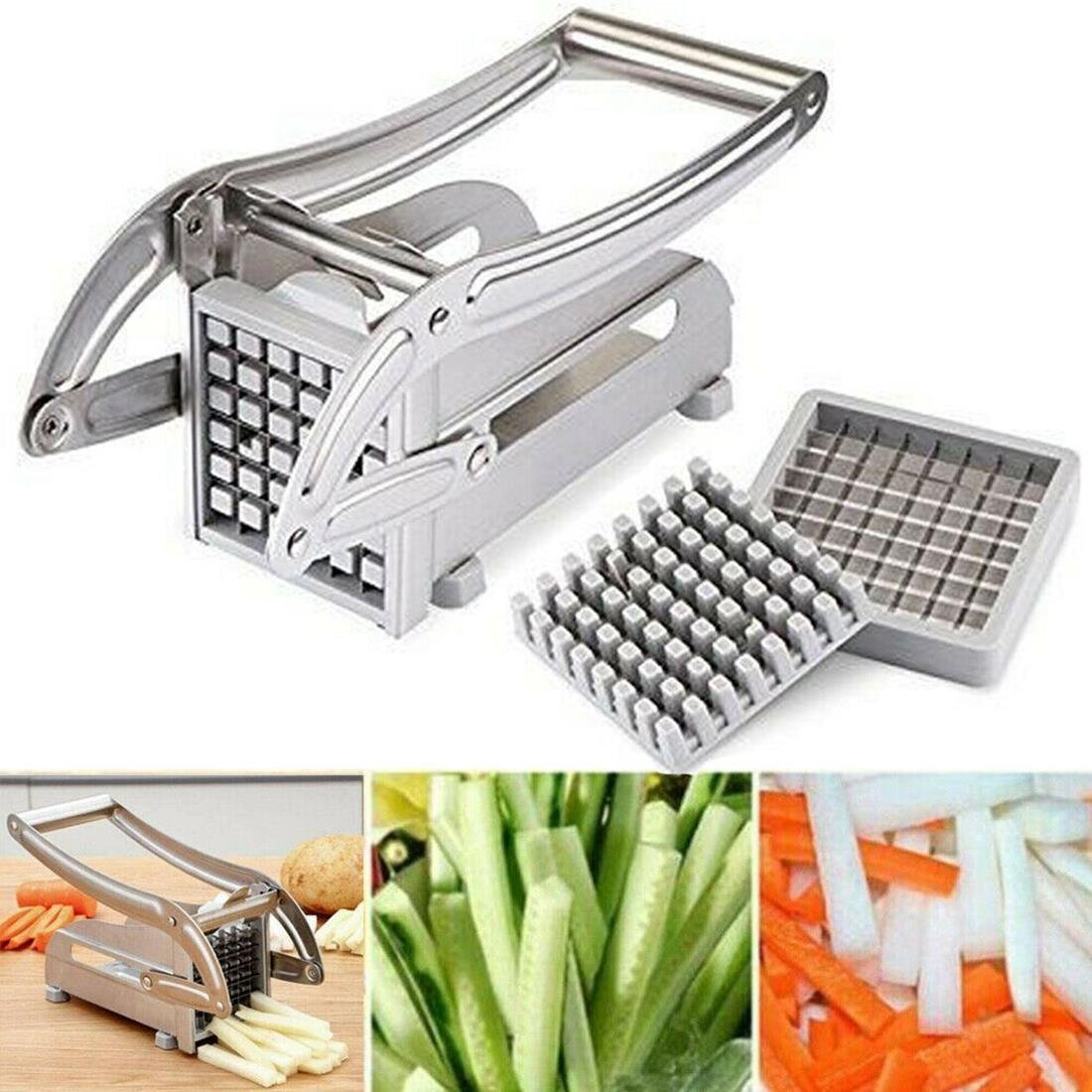 Picador Cortador De Batatas Palito Legumes Verduras Aço Inox - 1