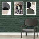 Ver imagem 2 de Kit 3 Quadros Arte Mulher Negra Cinza e Preto 24x18cm - com Vidro:madeira Preta