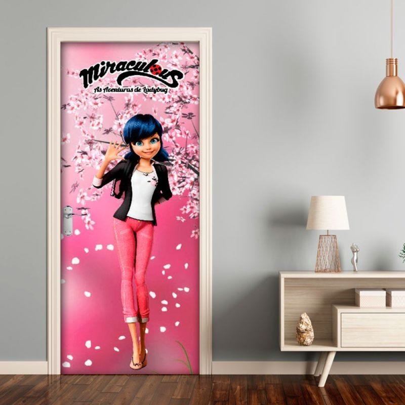 Adesivo para Porta Infantil Miraculous Ladybug