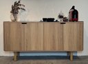 Ver mais imagens de Aparador Buffet Orgânico Curvo 4 Portas 160cm 100% BP com Pés Cilíndricos em Madeira Maciça Aura