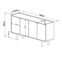 Ver imagem 4 de Aparador Buffet Orgânico Curvo 4 Portas 160cm 100% BP com Pés Cilíndricos em Madeira Maciça Aura