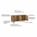 Ver imagem 7 de Aparador Buffet Orgânico Curvo 4 Portas 160cm 100% BP com Pés Cilíndricos em Madeira Maciça Aura