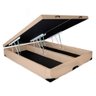 Cama Box Baú Blindado Casal Bipartido HomeQueen Corino Bege 41x138x188 - 1
