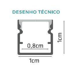 Perfil de Sobrepor Baby 100x1x1cm Alumínio Branco - Gaya 1266 Perfil Baby Sobrepor Branco 8mm - 1 Me - 4