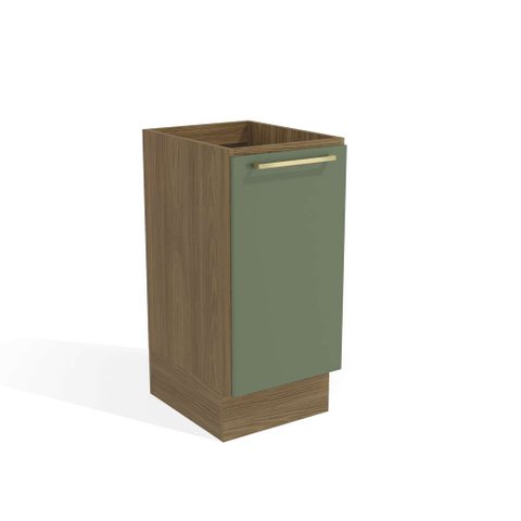 Balcão de Cozinha Botanic 40cm 01 Porta M621 Kappesberg Nogueira/verde Oliva