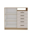 Ver imagem 4 de Cômoda com 5 Gavetas e 2 Portas 111cm 0143 Guatemala Genialflex