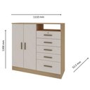 Ver imagem 2 de Cômoda com 5 Gavetas e 2 Portas 111cm 0143 Guatemala Genialflex