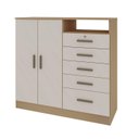 Ver imagem 3 de Cômoda com 5 Gavetas e 2 Portas 111cm 0143 Guatemala Genialflex