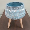 Ver imagem 2 de Cachepô Resina 52x40x40cm Cinza Vaso Decorativo Enfeite Casa Planta