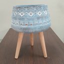 Ver imagem 4 de Cachepô Resina 52x40x40cm Cinza Vaso Decorativo Enfeite Casa Planta