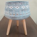 Ver imagem 3 de Cachepô Resina 52x40x40cm Cinza Vaso Decorativo Enfeite Casa Planta