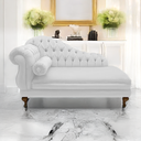 Ver imagem 2 de Recamier Sofá Direito Larissa 150cm Sala Corano Branco - Incasa Decor