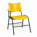 Ver imagem 2 de Cadeira Universitária Plástica Prancheta Plástica - Cor Amarelo - 54010
