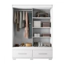 Ver imagem 3 de Guarda-roupa Solteiro Sereno 2 Portas 2 Gavetas Branco - Caemmun