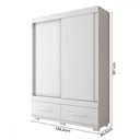 Ver imagem 4 de Guarda-roupa Solteiro Sereno 2 Portas 2 Gavetas Branco - Caemmun