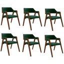Ver imagem 1 de Kit 6 Cadeiras Sala de Jantar e Jogos Carteados Madeira Maciça Poker Veludo Verde/imbuia G42 - Gran