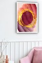 Ver imagem 2 de Quadro Decorativo Abstrato Círculo Dourado - 70x50cm:moldura Preta