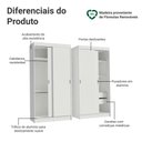 Ver imagem 4 de Conjunto 2 Guarda-Roupas 4 Portas de Correr Branco Tokio Madesa