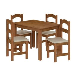 Mesa com 4 Cadeiras Madeira - Praiana Arauna Freijó Mod02 - 3