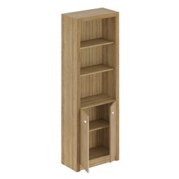 Armário Alto para Escritório 171,5x60cm com 2 Portas e 5 Prateleiras Amêndoa - 4