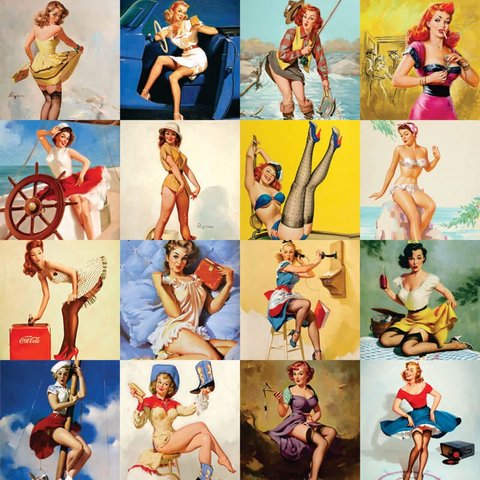 Adesivo Decorativo de Azulejo - Pin Ups - G20x20cm