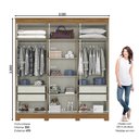 Ver imagem 4 de Guarda Roupa Casal Dallas 6 Portas e 4 Gavetas Nature/Cinza - Móveis Henn