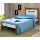 Ver imagem 1 de Cama Solteiro Juvenil Helo Retrô com Cabeceira MDF Branco Divaloto Móveis