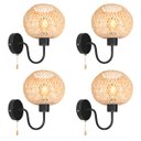 Ver imagem 1 de 4 Luminária de Parede Fibra Natural Artesanal em Bambu Nat91