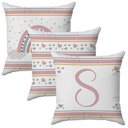 Ver imagem 1 de Kit 3 Capas Almofadas Arco-Iris Nome 45x45 Id Decor:Letra S