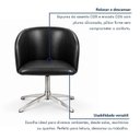 Ver imagem 5 de Kit 2 Poltronas Giratória Corino Premium Base Alumínio Maya
