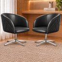 Ver imagem 1 de Kit 2 Poltronas Giratória Corino Premium Base Alumínio Maya