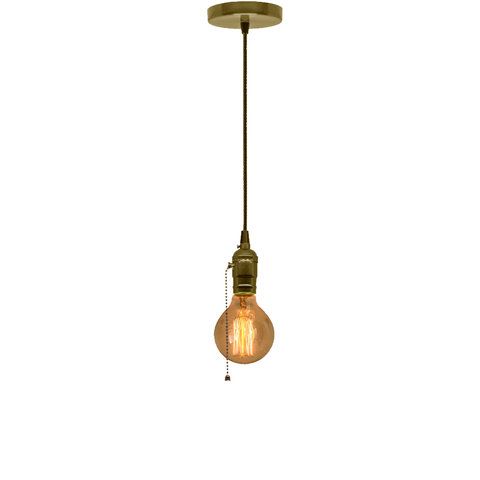 Luminária Pendente Cozinha Slim Vintage Corrente C/lamp Carb Cor:bronze;lâmpada:g80-110v