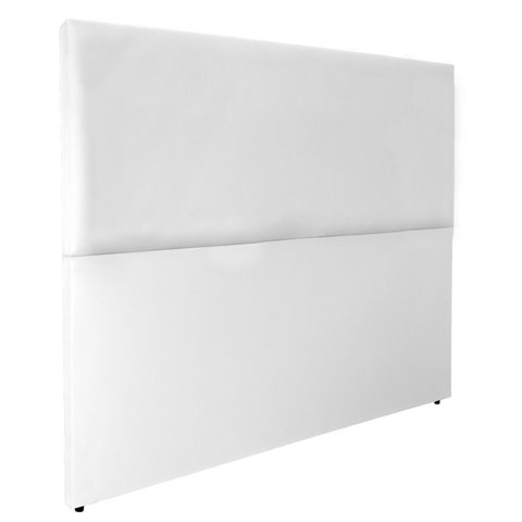 Cabeceira Estofada para Cama Luxo Lisa Clean Corino Rbl:solteiro Tradicional/branco